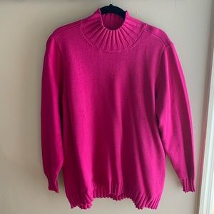 Denim & Co. Essentials Mock Neck Sweater with Hi-Low Hem